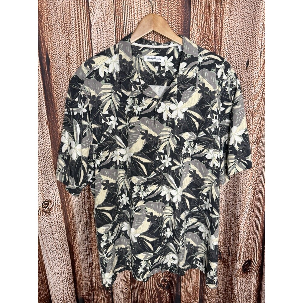 Tommy Bahama Mens Short Sleeve Multicolor Floral Pattern Hawaiian Shirt Size 2XL
